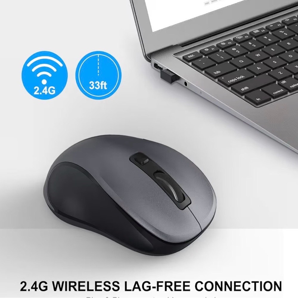 USB Wireless Black Computer Mouse